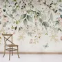 Watercolor Soft Floral with Green Leaves Wall Mural
