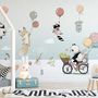 Cartoon Winter with Cute Animal Wallpaper Mural