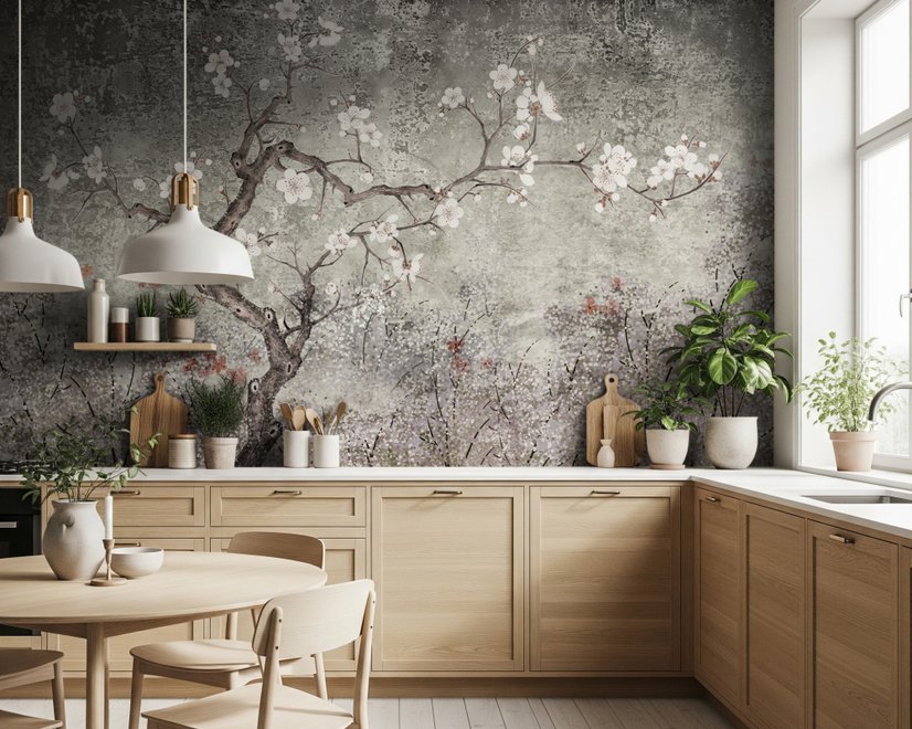 Papier peint panoramique Vintage Dark Blossom