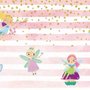 Kids Cartoon Fairy with Stripe Pattern Wallpaper Mural