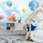 Cute Flying Panda & Animals Kids Nursery Wallpaper Mural