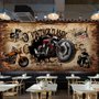 Vintage Motorrad mit Amerikanischer Flagge Fototapete