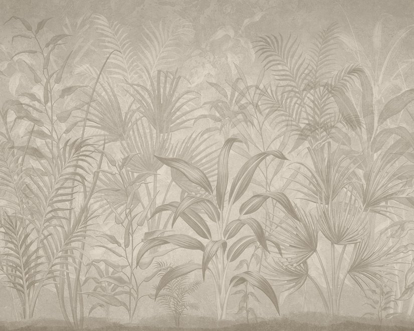 Papier Peint Panoramique Botanique Tropical Monochrome