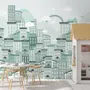 Monochrome City View Wallpaper Mural