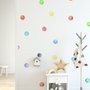 Kids Watercolor Colorful Polka Dots Wall Decal Sticker
