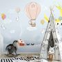 Cartoon Winterscape and Rabbit Flying Wallpaper Mural