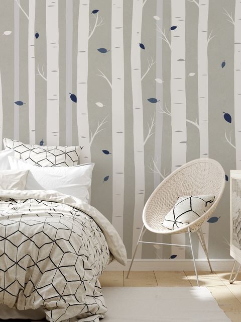 White Tree Branches Wallpaper Mural