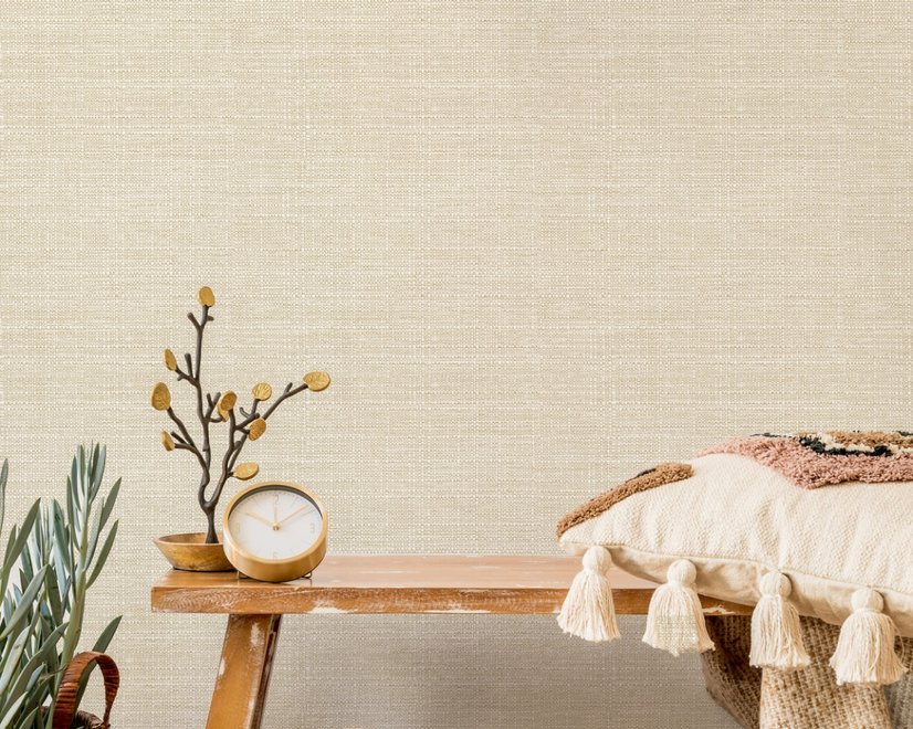 Papier peint panoramique de texture chenille beige