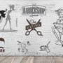 Monochrome Friseursalon und Haarschnitt Fototapete