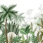 Papier peint palmier cartoon feuilles bananier tropical