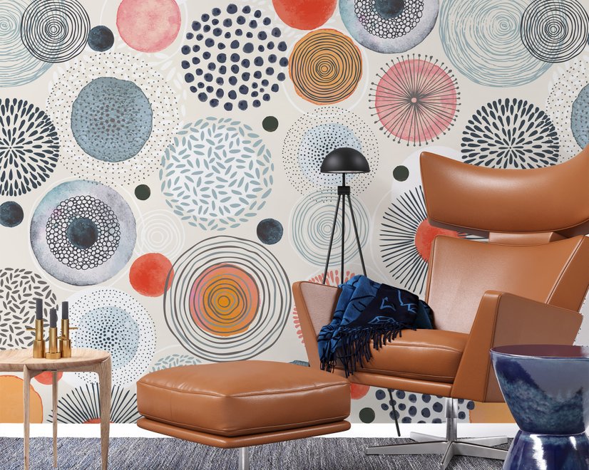 Abstract Colorful Circle Wallpaper Mural