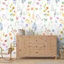 Watercolor Colorful Botanical Wild Flower Wallpaper Mural