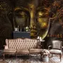 Buddhist Art Gold Style 3D Look Buddha Wallpaper Mural