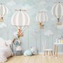 Hot Air Balloons with Animals Wallpaper Mural