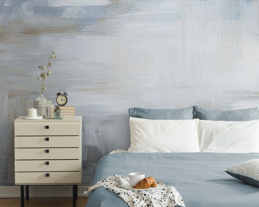 Soft Turquoise Brush Wallpaper Mural