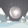 Kids Mountainscape with Cute Bears and Nightscape Wallpaper Mural