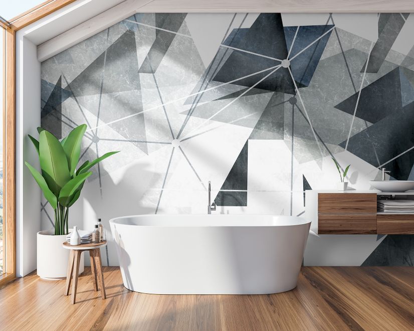 Modern Geometric Triangle Art Wallpaper Mural
