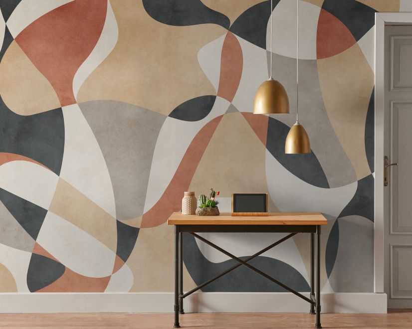 Boho Geometric Abstract Art Wallpaper Mural