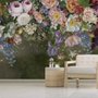Papier peint panoramique vintage et coloré de fleurs de vigne
