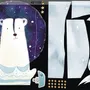Stickers muraux ours blanc lune aquarelle étoiles jaunes enfants