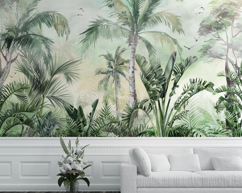Exotic Palm Tree Landscape Wallpaper Mural