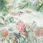 Papier peint cactus tropical exotique coloré petits oiseaux