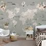 Kids Political World Map Wallpaper Mural