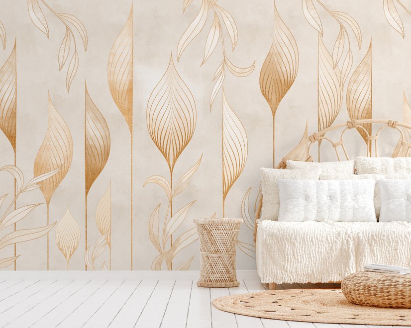Papier peint lignes art géométrique boho