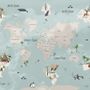 Kids Political World Map Wallpaper Mural