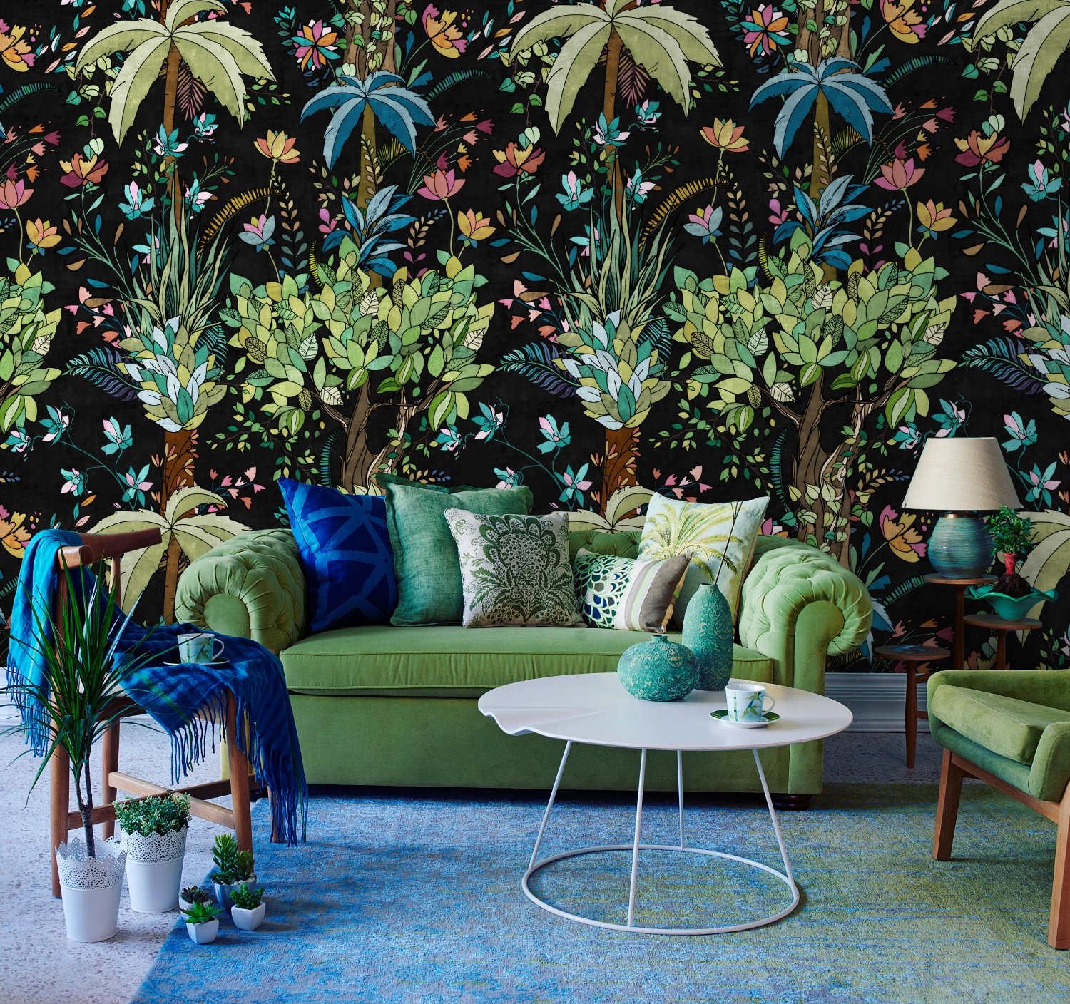 Vintage Big Tree Forest Wallpaper Mural - Peel and Stick