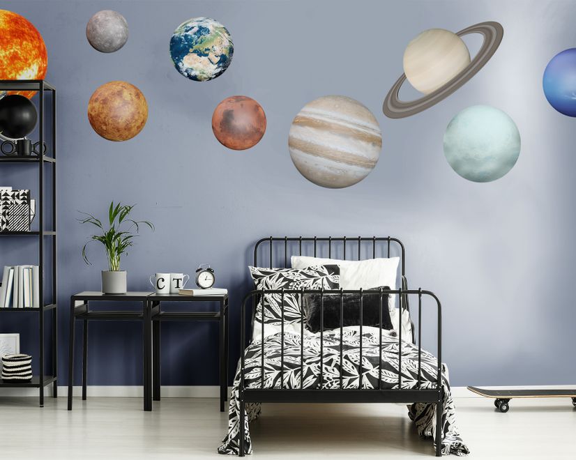 Solar System Sun and Planets Wall Decal Sticker