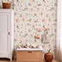 Niedliche Kinder Aquarell Blumen und Welpen Fototapete