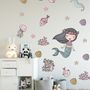 Kinder Meerjungfrau Ariel und Unterwasser Wandtattoo