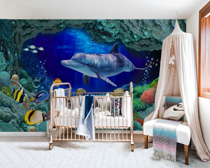 Undersea with Colorful Fish Wallpaper Mural