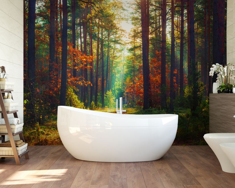 Red Forest Autumn Wallpaper Mural