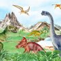 Papier peint panoramique des dinosaures préhistoriques pour les enfants
