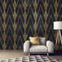 Fototapete Art Deco Dreieckslinien auf dunklem Hintergrund