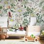 Bright Daisy Flower Bouquet with Green Leaves Wallpaper Mural