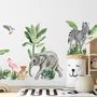 Kids Tropical Safari Animals Set Wall Decal Sticker