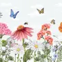 Kids Floral Gardens with Butterflies Wallpaper Mural