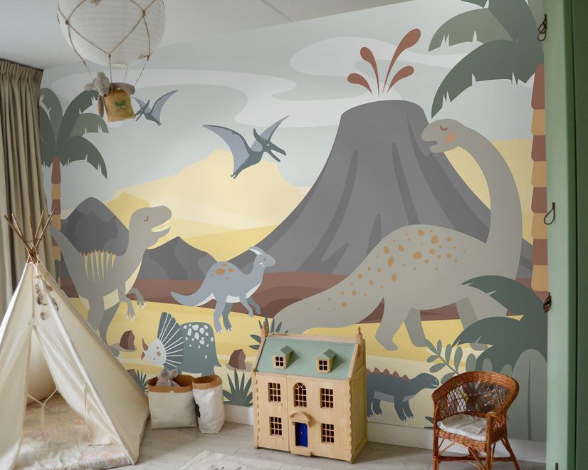 Kids Soft Dinosaurs Wallpaper Mural