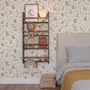 Woodland nursery wallpaper pattern with watercolour fawns, fox cubs, rabbits, teddy bears, birds and ducklings on cream