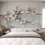 3D Look Pink Magnolia Blossom Wallpaper Mural