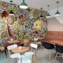 Cartoon Colorful Fast Foods and Pizza Wallpaper Mural
