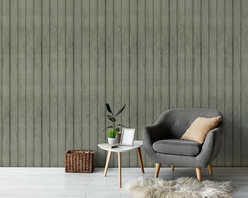 Vintage Wood Look Panel Wallpaper