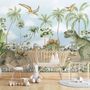 Jurassic World Aquarell Dinosaurier für Kinder prähistorische Tiere Fototapete