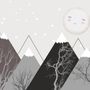 Kids Boys Cute Moon and Mountain Landscape Wallpaper Mural