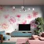 Papier peint panoramique romantique rose