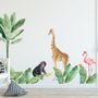 Stickers muraux animaux tropicaux feuilles palmier enfants