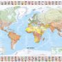 Political World Map and Country Flags Wallpaper Mural